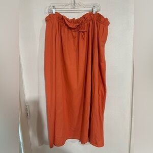 Future collective Jenny K Lopez 1X linen  side pocket skirt, midi plus woman